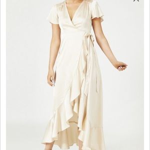 Gold champagne satin dress